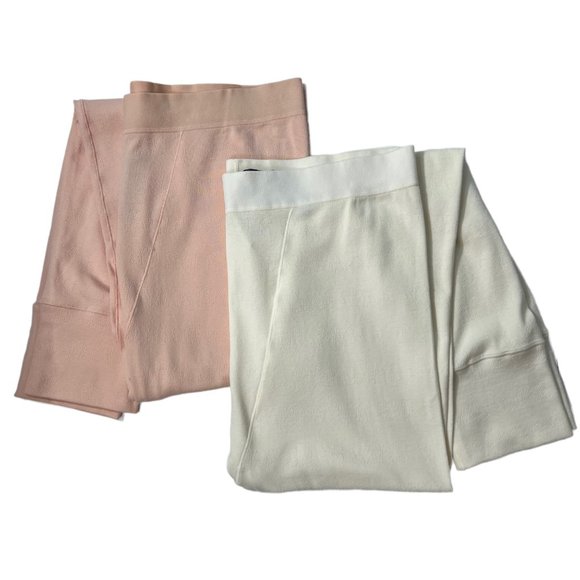 SKIMS Bundle 2 Logo Pointelle Leggings Bone Quartz Women’s 2X - Picture 2 of 14